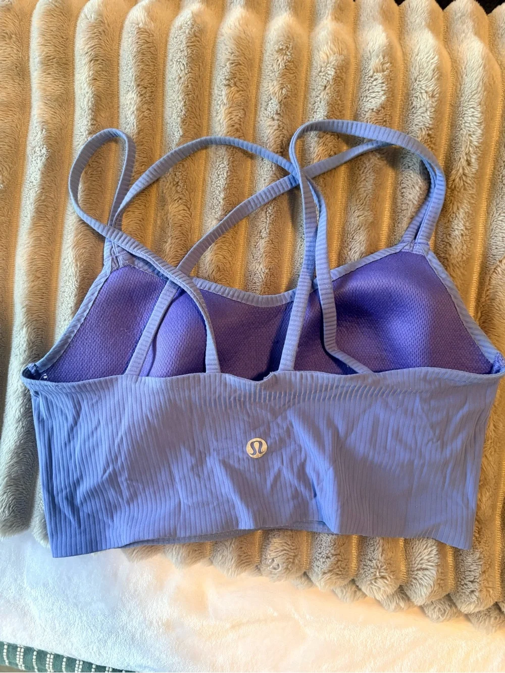LULULEMON Periwinkle Ribbed Sports Bra - Picture 2 of 2